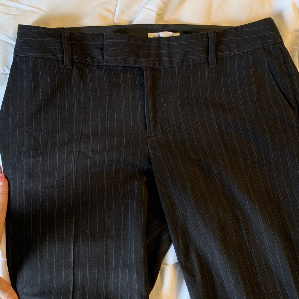Calvin Klein Black Pinstripe Straight Leg Pants